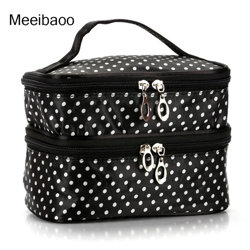 Hot wavelet dots cosmetic bag portable double-layer small dot make-up bag female wash storage bag YD356
Hot wavelet dots cosmetic bag portable double-layer small dot make-up bag female wash storage bag YD356