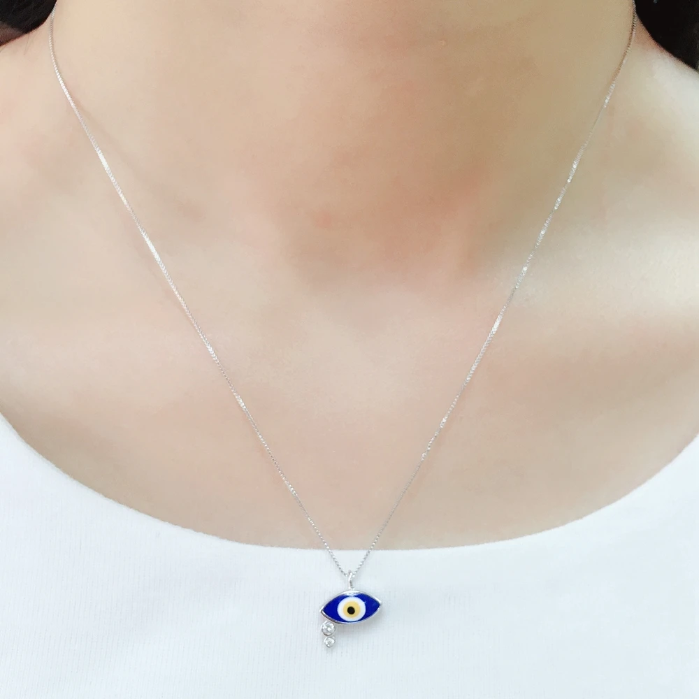 Newranos 925 Sterling Silver evil eyes Pendant necklace white Enamel necklace luxury eyes necklace women jewelry
Newranos 925 Sterling Silver evil eyes Pendant necklace white Enamel necklace luxury eyes necklace women jewelry
