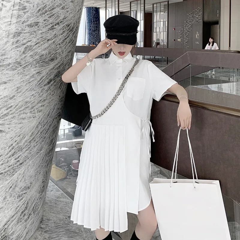 Irregular Shirt Dress Female 2019 Summer New French Niche Loose Slim Short Sleeve Dress Fashion Street Pleated Irregular Dress
Irregular Shirt Dress Female 2019 Summer New French Niche Loose Slim Short Sleeve Dress Fashion Street Pleated Irregular Dress