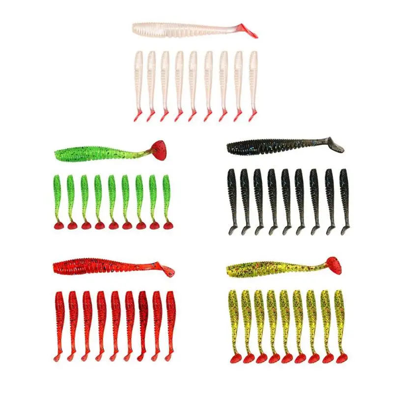 10pcs 8cm 2.4g Soft Fishing Lure T Tail Artificial Silicone Bait Fishing Tackle Tool Fly Fishing Bait Fish Fake Lure Accessories
10pcs 8cm 2.4g Soft Fishing Lure T Tail Artificial Silicone Bait Fishing Tackle Tool Fly Fishing Bait Fish Fake Lure Accessories