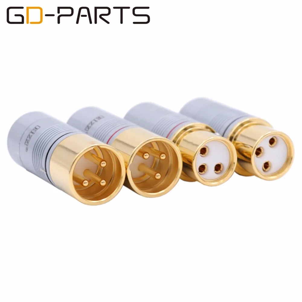 

EIZZ Tellurium Copper 3-Pin Male Female XLR Connector MIC Snake Cannon Balance Plug Adapter For HIFI Audio AMP Microphone DIY