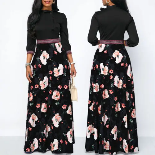 New 2019 Women Long Sleeve Floral Boho Long Maxi Dress Ladies Casual High Waist Floral Dress Size S M L XL
New 2019 Women Long Sleeve Floral Boho Long Maxi Dress Ladies Casual High Waist Floral Dress Size S M L XL