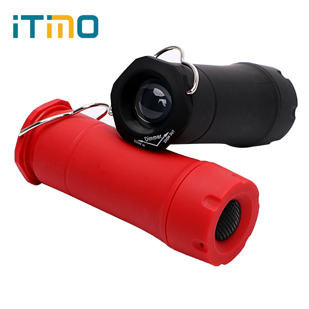 

iTimo 3W Mini LED Flashlight For Camping Hunting Hiking Portable Lanterns Outdoor Tent Light Emergency Lamp Retractable Zoomable