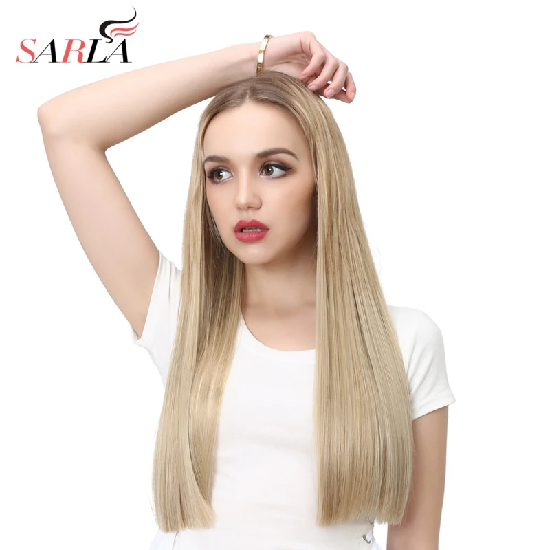 SARLA 24'' 60cm Long Straight Blonde U Part Half Wig Synthetic Wigs Hair Extension Clip in For Women Head Friend Fiber
SARLA 24'' 60cm Long Straight Blonde U Part Half Wig Synthetic Wigs Hair Extension Clip in For Women Head Friend Fiber