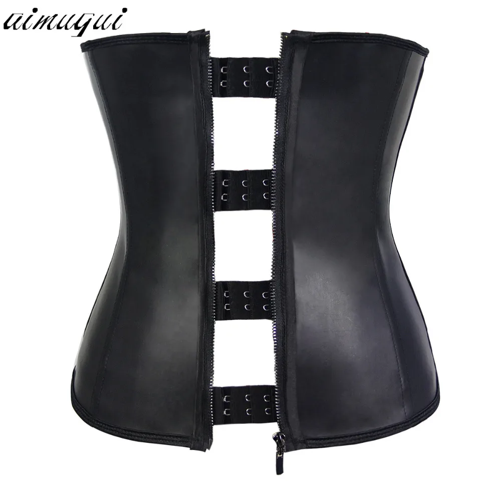 

Latex waist trainer Zipper Underbust cincher corsets and bustiers slimming modeling strap hot body shaper tummy slimming belt