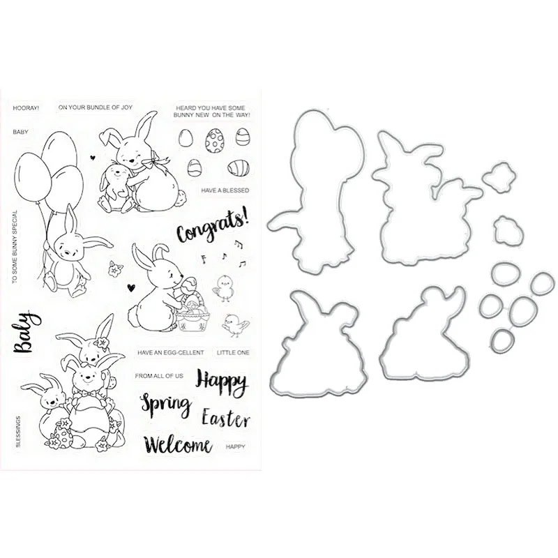 Rabbit Transparent Clear Stamps and match metal cutting die for DIY scrapbooking/photo album Decorative stamp sheets
Rabbit Transparent Clear Stamps and match metal cutting die for DIY scrapbooking/photo album Decorative stamp sheets