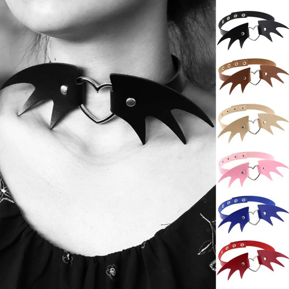 Halloween Collar Punk Heart Harness Goth Choker Necklace Sexy Harajuku Gothic PU Leather Neck Buckle Rivet Statement Necklaces
Halloween Collar Punk Heart Harness Goth Choker Necklace Sexy Harajuku Gothic PU Leather Neck Buckle Rivet Statement Necklaces
