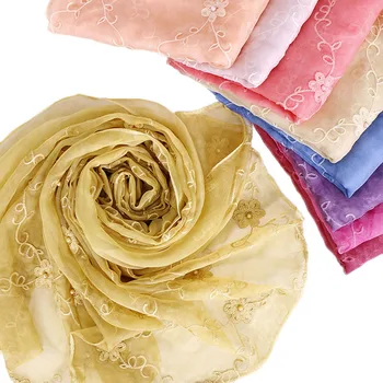 2019 Women's Fashion Plain Embroider Floral Silk Chiffon Shawl Scarf Girls Luxury Brand Summer Beach Beads Sjaal Muslim Hijabs
2019 Women's Fashion Plain Embroider Floral Silk Chiffon Shawl Scarf Girls Luxury Brand Summer Beach Beads Sjaal Muslim Hijabs