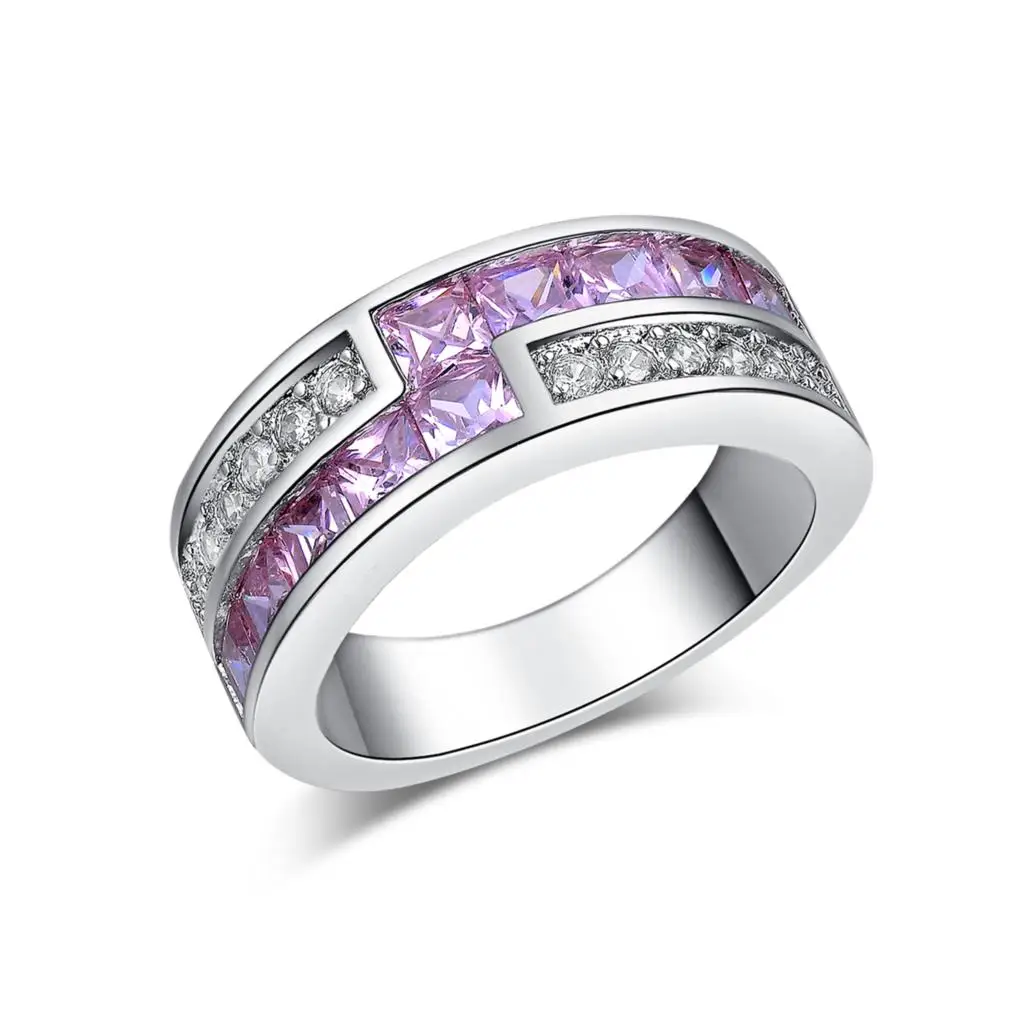 white pink zircon micro paved on women wedding ring rhodium filled jewelry wedding Silver Color ring wholesale vintage gift
white pink zircon micro paved on women wedding ring rhodium filled jewelry wedding Silver Color ring wholesale vintage gift