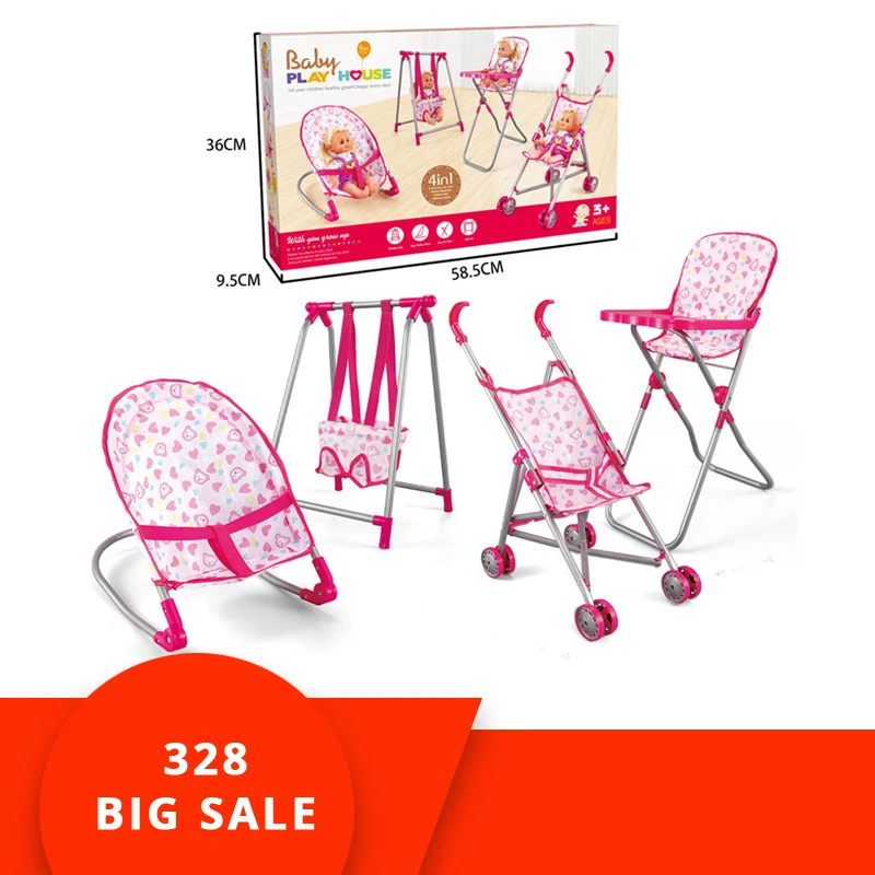 4 In 1 Baby Children Doll House Accessories Doll Stroller Cot Bed Dolls Toys Set Miniature Dollhouse DIY Kit Christmas Gift Box
4 In 1 Baby Children Doll House Accessories Doll Stroller Cot Bed Dolls Toys Set Miniature Dollhouse DIY Kit Christmas Gift Box