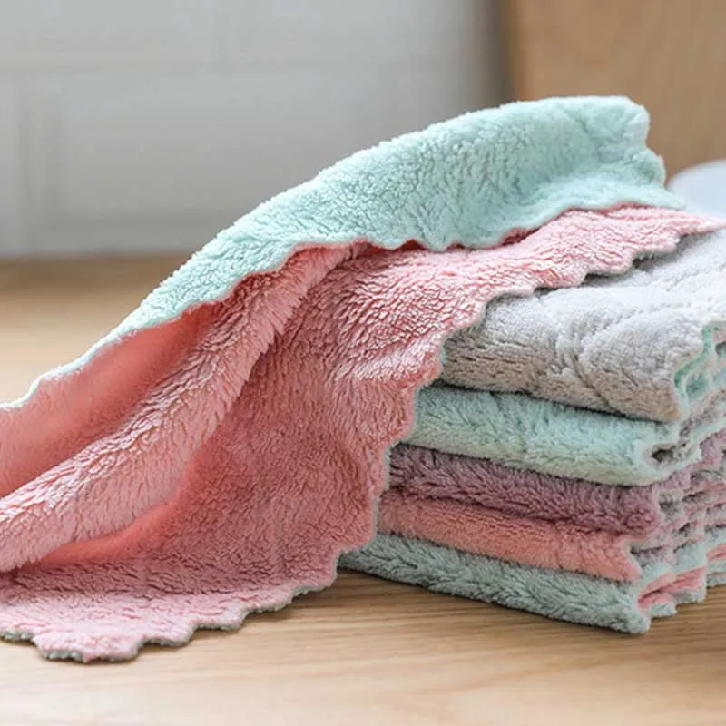 Household Kitchen Towels Absorbent Rag Thick Double-Layer Microfiber Wipe Tablecloth Nonstick Cleaning Towel Cloth Kitchen Tools
Household Kitchen Towels Absorbent Rag Thick Double-Layer Microfiber Wipe Tablecloth Nonstick Cleaning Towel Cloth Kitchen Tools