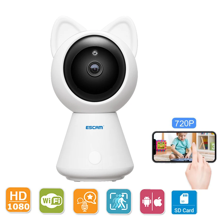 Escam Wireless IP Camera 1080P HD Wifi Pan/Tilt Monitor Home Baby Security Night Vision Audio Video Surveillance CCTV Camera
Escam Wireless IP Camera 1080P HD Wifi Pan/Tilt Monitor Home Baby Security Night Vision Audio Video Surveillance CCTV Camera