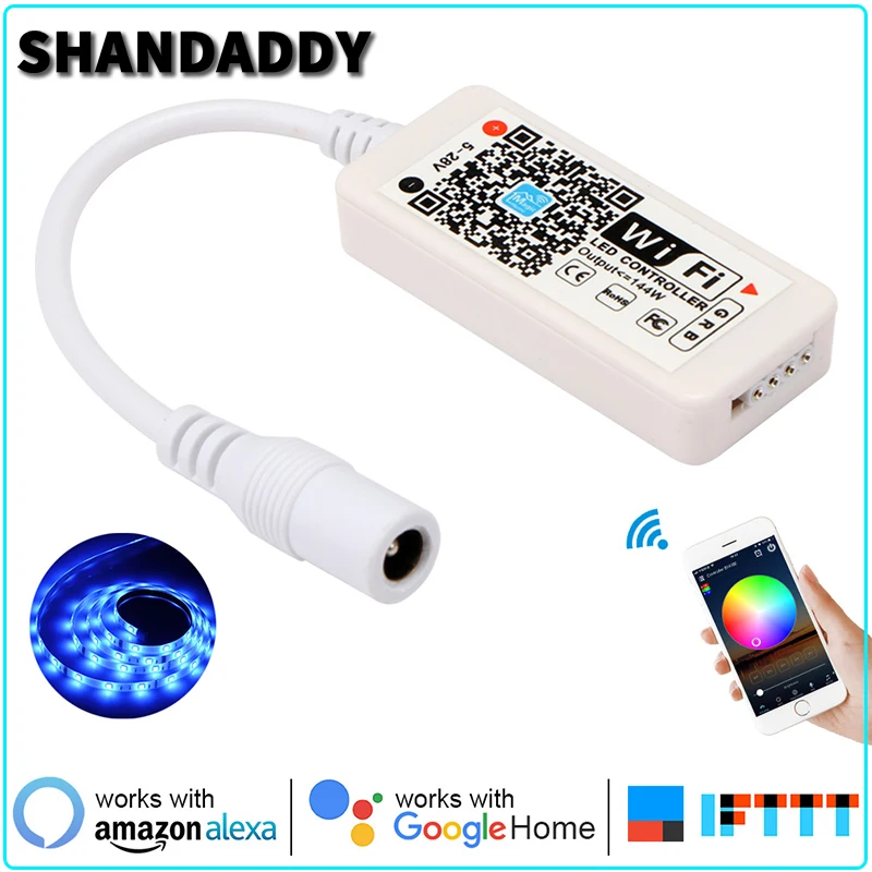 Wifi LED Smart Controller RGB LED Controller for RGB LED Strip Lights Compatible with Alexa Google Assistant IFTTT
Wifi LED Smart Controller RGB LED Controller for RGB LED Strip Lights Compatible with Alexa Google Assistant IFTTT