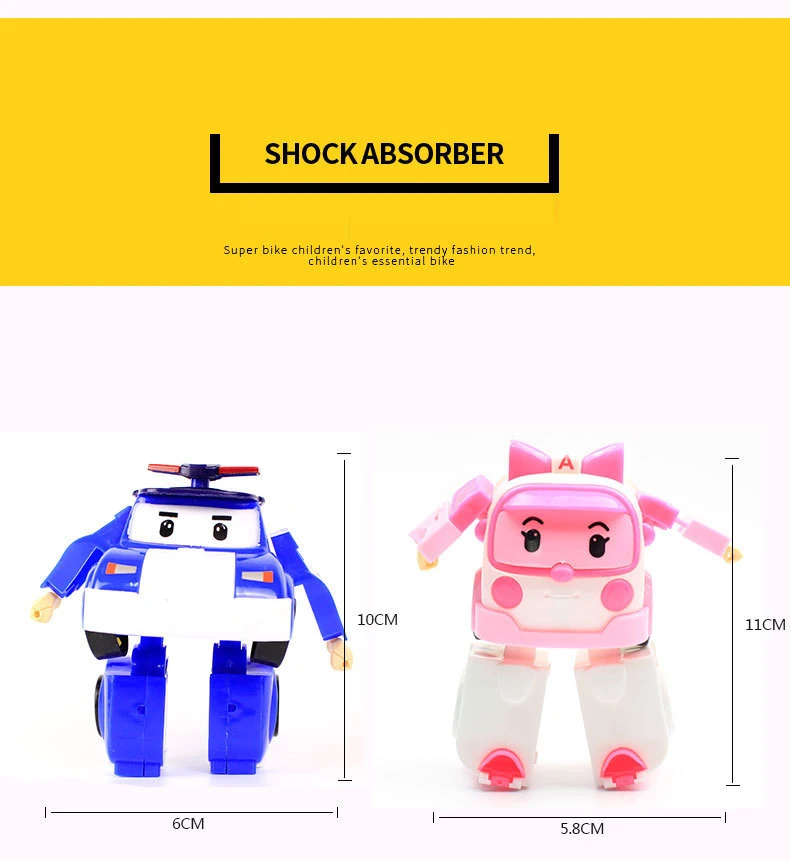 6pcs/Set Korea Toys Robocar Poli Transformation Robot Poli Amber Roy Car Model Anime Action Figure Toys For Children Best Gift