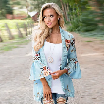 Hot sale Women Light Blue Cardigan Long Sleeve Female Tops Lace Cardigan Autumn Patchwork Floral Lady Kimono Cardigan Outwear
Hot sale Women Light Blue Cardigan Long Sleeve Female Tops Lace Cardigan Autumn Patchwork Floral Lady Kimono Cardigan Outwear