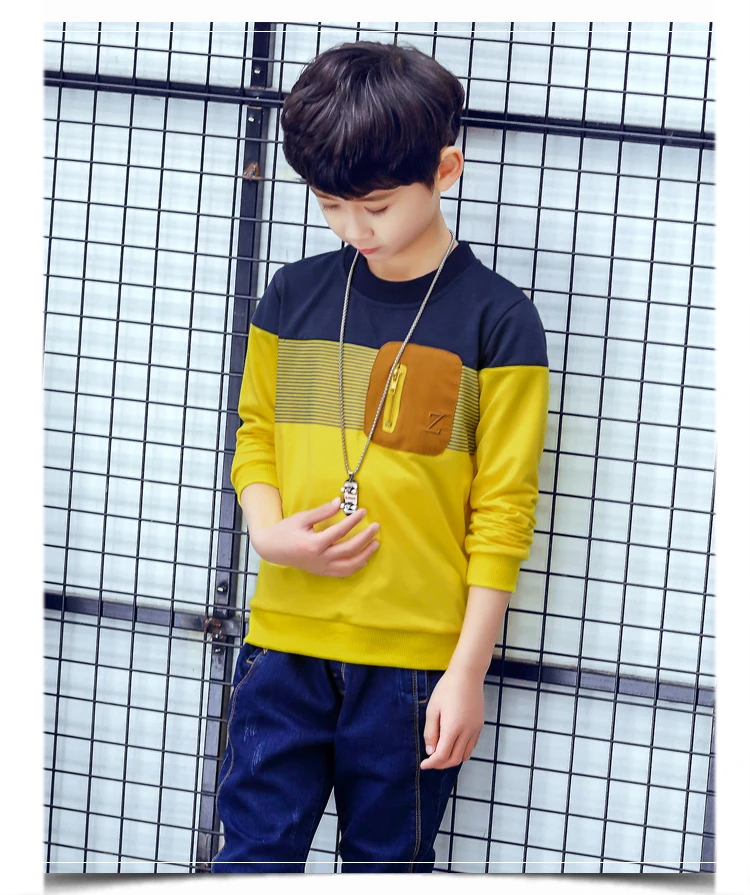 Teenage Baby Boys Cotton Long Sleeve T-Shirts For Kids Patchwork Tops Clothing Children Spring 2018 New Tees Clothes 4 5 6 7 8 9 10 11 12 13 14 15 16 years old little big boys casual t shirt for kids school tees tops clothing (5)