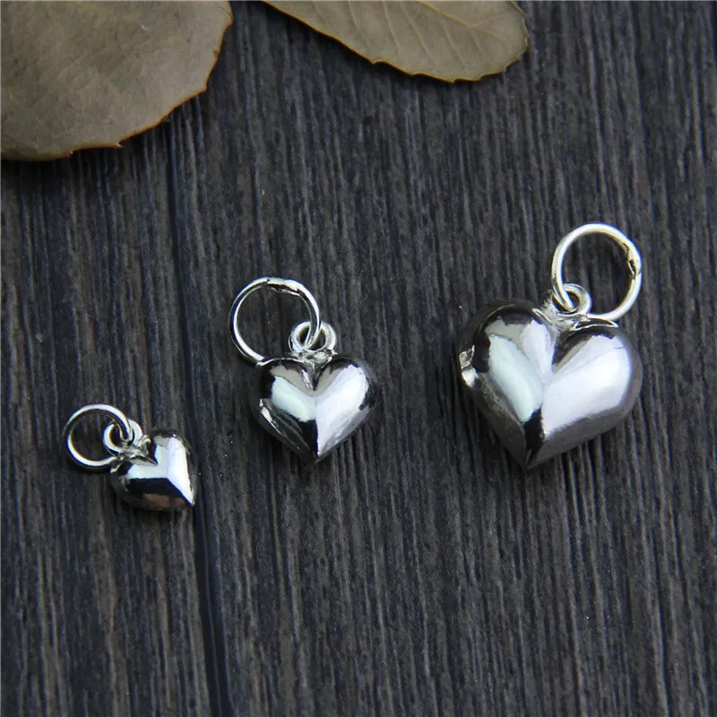 Real 925 Sterling Silver Accessories Hearts Shape Pendant Charms Fit DIY Bracelet Pendant Necklace Fine Jewelry Finding 
Real 925 Sterling Silver Accessories Hearts Shape Pendant Charms Fit DIY Bracelet Pendant Necklace Fine Jewelry Finding