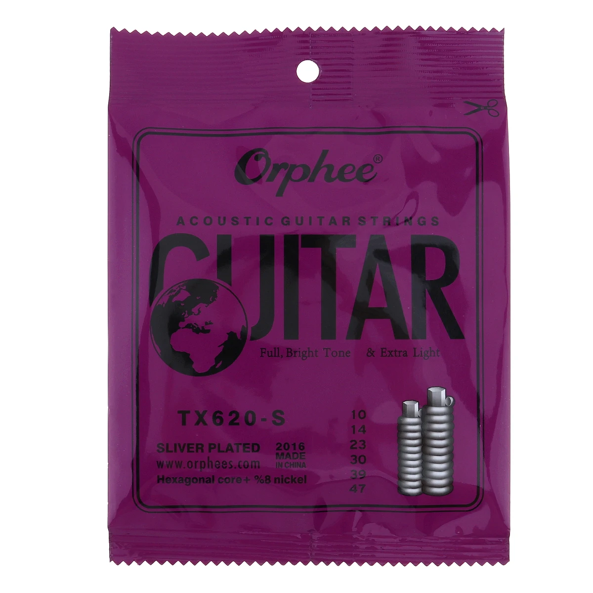 Orphee 6pcs/set Acoustic Guitar Strings Special Silver Plated Anti-Rust Hexagonal core+8% Nickel Extra Light TX620-S
Orphee 6pcs/set Acoustic Guitar Strings Special Silver Plated Anti-Rust Hexagonal core+8% Nickel Extra Light TX620-S