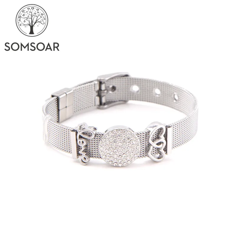Dropshipping Somsoar Jewelry Silver Deluxe SOULMA Mesh Bracelet Set Stainless steel Bangle as Valentines Gift for Woman
Dropshipping Somsoar Jewelry Silver Deluxe SOULMA Mesh Bracelet Set Stainless steel Bangle as Valentines Gift for Woman