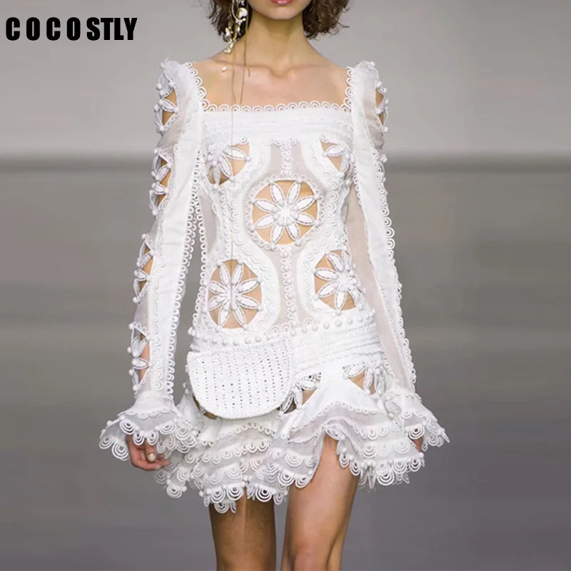 2018 Runway Dress Square Neck Chic Celebrity Party Black White Dresses Autumn Women Print Mesh Dress Vestidos
2018 Runway Dress Square Neck Chic Celebrity Party Black White Dresses Autumn Women Print Mesh Dress Vestidos