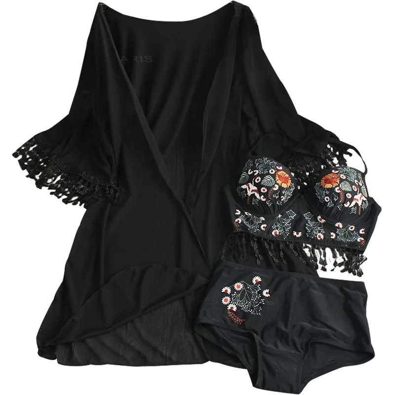 2019 New Female Sexy Three Piece Bikini Set Swimwear Embroidery Tassel Push Up Women Bathing Suit Swimsuit Swim Beach Wear
2019 New Female Sexy Three Piece Bikini Set Swimwear Embroidery Tassel Push Up Women Bathing Suit Swimsuit Swim Beach Wear