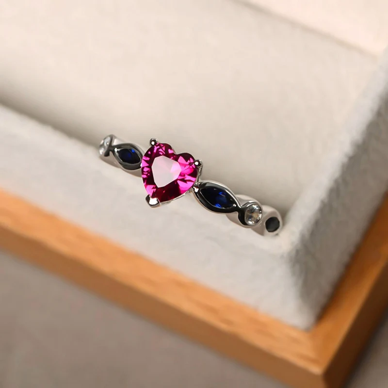 Silver Color Romantic Heart Pave Crystal CZ Finger Rings For Women Colorful Zircon Fashion Wedding Ring Valentine's Day Gift
Silver Color Romantic Heart Pave Crystal CZ Finger Rings For Women Colorful Zircon Fashion Wedding Ring Valentine's Day Gift