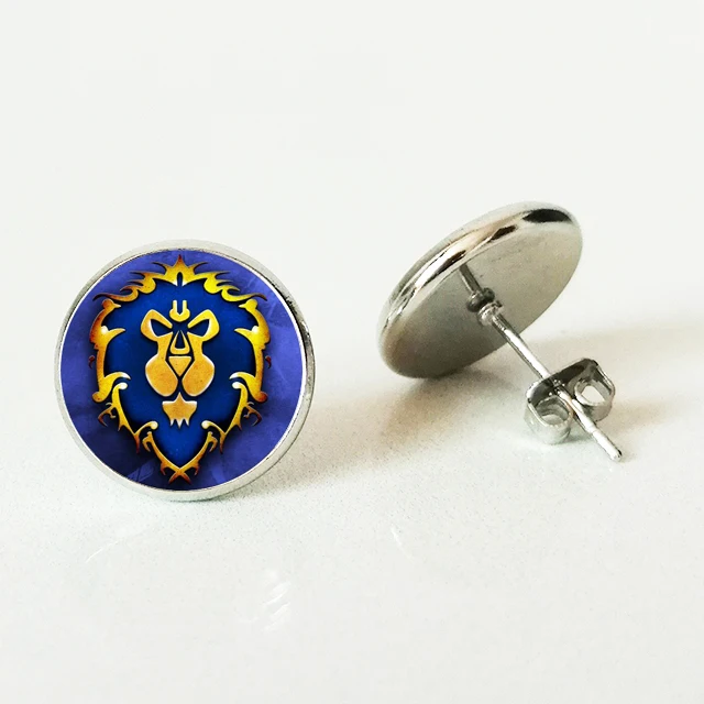 World of Warcraft Charm Stud Earrings Alliance Horde Banner Flag Logo Glass Cabochon Game Stud Earrings for Gamer Souvenir Gift 
World of Warcraft Charm Stud Earrings Alliance Horde Banner Flag Logo Glass Cabochon Game Stud Earrings for Gamer Souvenir Gift
