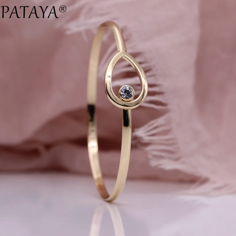 PATAYA New Simple Opening Women Bangles 585 Rose Gold Round White Natural Zircon Fine Fashion Jewelry Cute Party Dual Use Bangle
PATAYA New Simple Opening Women Bangles 585 Rose Gold Round White Natural Zircon Fine Fashion Jewelry Cute Party Dual Use Bangle