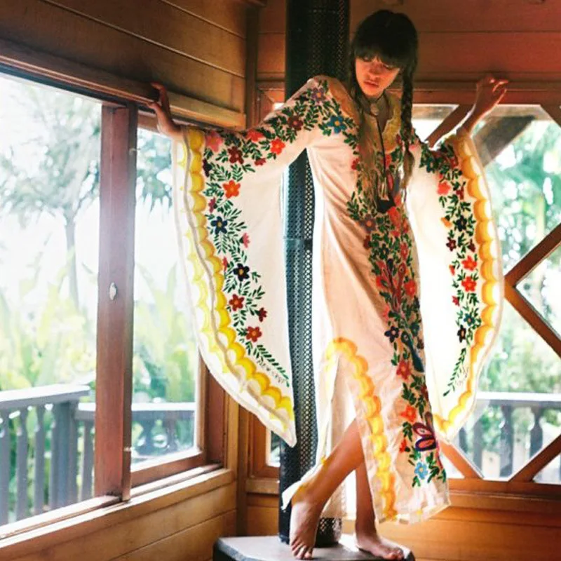 Loose Print Sexy Bohemian Beach Dresses Long Summer Maxi Runway Dress V Neck A-Line Spring Vestido
Loose Print Sexy Bohemian Beach Dresses Long Summer Maxi Runway Dress V Neck A-Line Spring Vestido