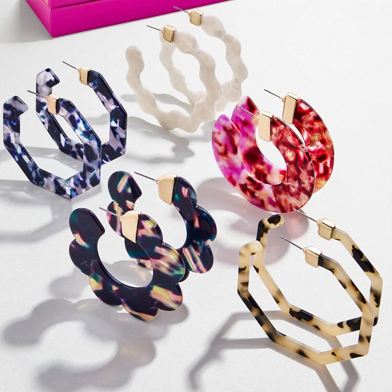 2019 Hot Sale Acrylic Hoop Earrings For Women Big Circle Acetate Resin Geometric Statement Hoops Fashion Za Jewelry Gift
2019 Hot Sale Acrylic Hoop Earrings For Women Big Circle Acetate Resin Geometric Statement Hoops Fashion Za Jewelry Gift