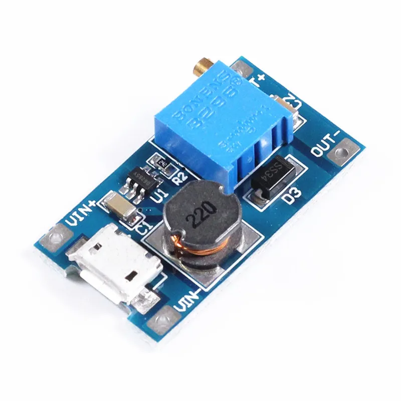 2A DC-DC boost module Step-Up Power Supply Module, wide voltage input, 2 V/ 24V turn 5V/9V/12V / 28V adjustable 2577
2A DC-DC boost module Step-Up Power Supply Module, wide voltage input, 2 V/ 24V turn 5V/9V/12V / 28V adjustable 2577