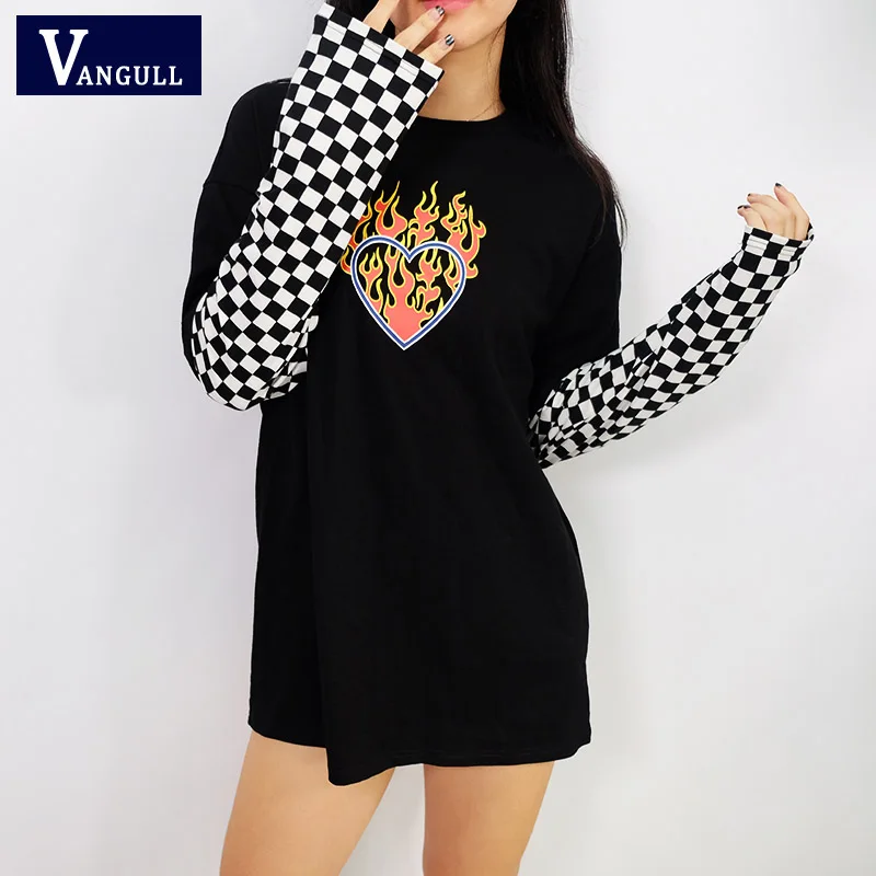 Vangull Women Plaid Patchwork Long Sleeve Flaming Heart Print Sweatshirt 2019 Autumn Winter Black Checkboard Pullover Hoodies
Vangull Women Plaid Patchwork Long Sleeve Flaming Heart Print Sweatshirt 2019 Autumn Winter Black Checkboard Pullover Hoodies