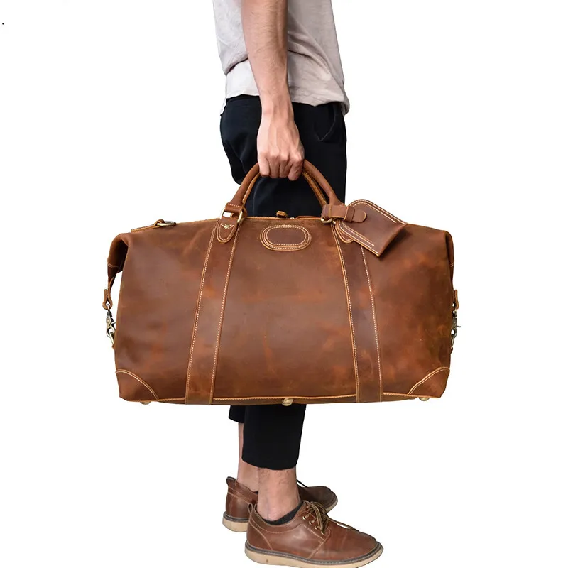 Men genuine leather travel duffel 24" Real leather travel bag Big vintage crazy horse leather zip around Weekend bag messenger
Men genuine leather travel duffel 24" Real leather travel bag Big vintage crazy horse leather zip around Weekend bag messenger