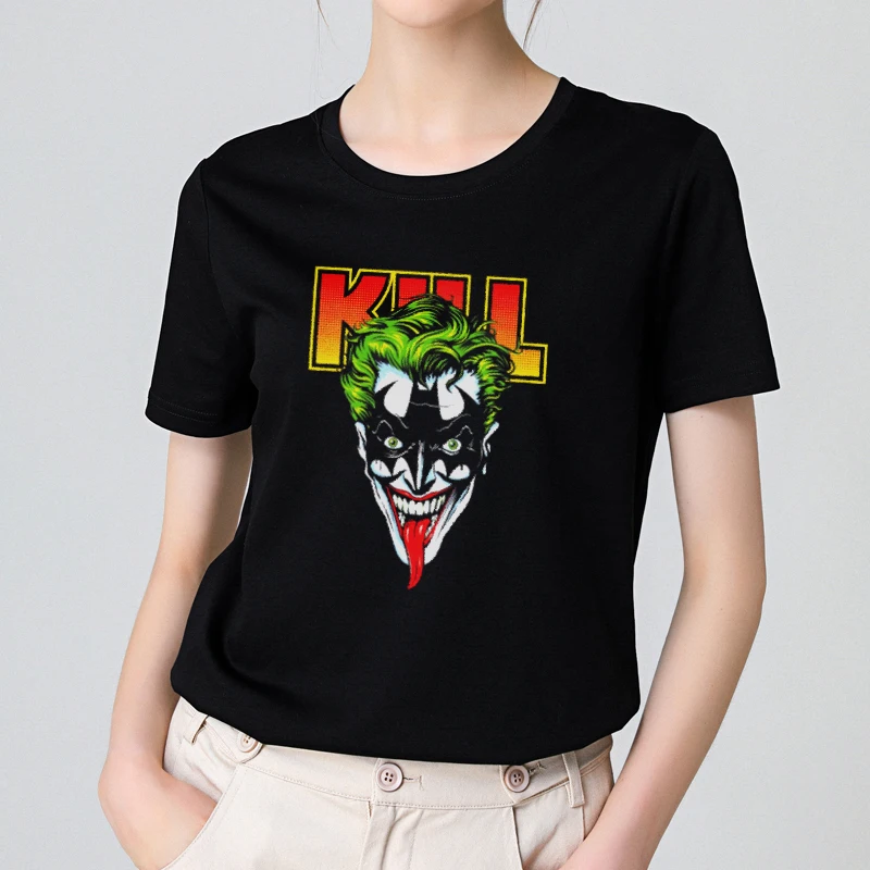 2019 новая хлопковая Женская Футболка harajuku Эстетическая Джокер Kill Batman футболка с
