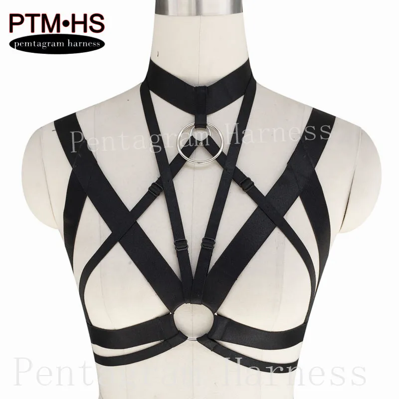

Womens Fashion Sexy Body Harness Cage Bra Tops Bondage Lingerie Elastic Adjustable Back Size Strappy Fetish Goth Rave costume