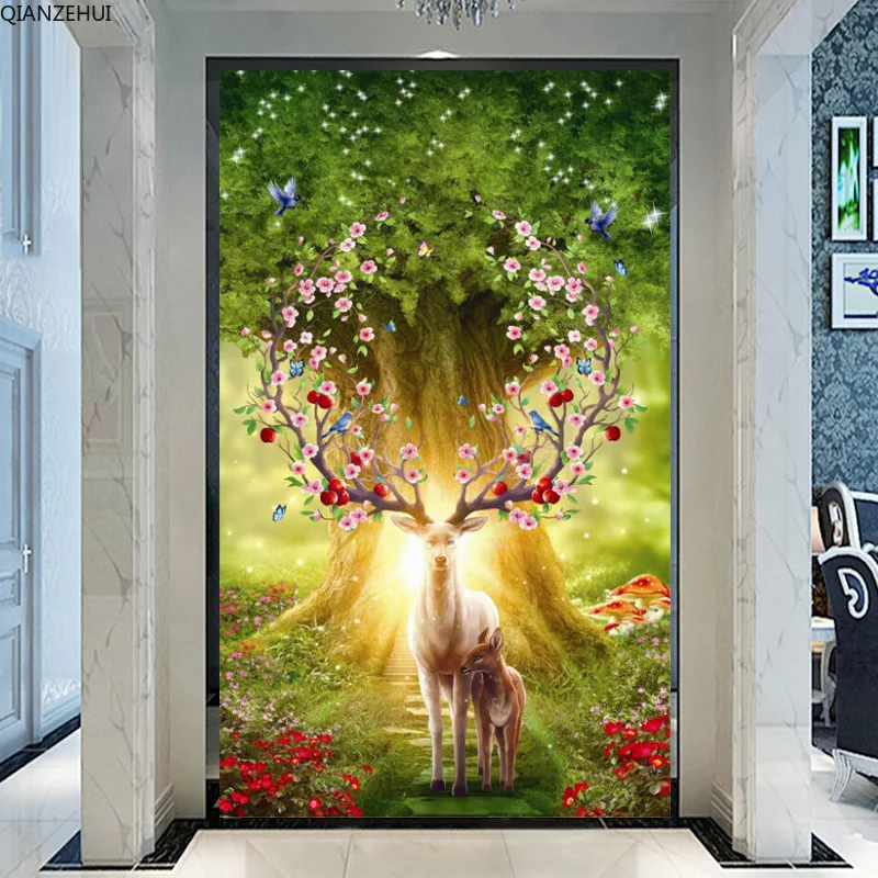 QIANZEHUI,Needlework,DIY Golden Elk Vertical Cross stitch ,Fantasy Forest Elk Vertical silk series Cross-stitch ,Wall Home Decro
QIANZEHUI,Needlework,DIY Golden Elk Vertical Cross stitch ,Fantasy Forest Elk Vertical silk series Cross-stitch ,Wall Home Decro