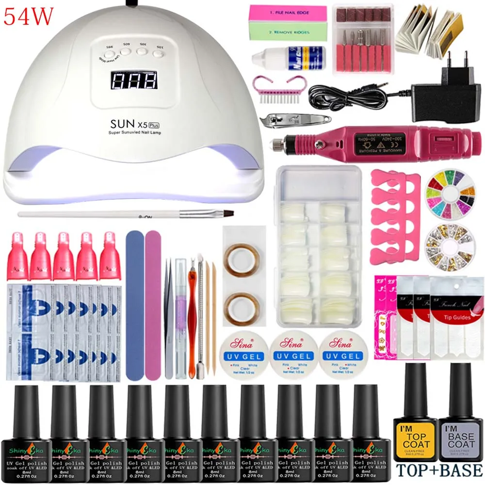 Manicure Set Nail Gel Polish Set Kit For Manicure Gel Varnish Nail Art Sets 72 W UV Lamp Nail Dryer Tools For Manicure Tools kit
Manicure Set Nail Gel Polish Set Kit For Manicure Gel Varnish Nail Art Sets 72 W UV Lamp Nail Dryer Tools For Manicure Tools kit