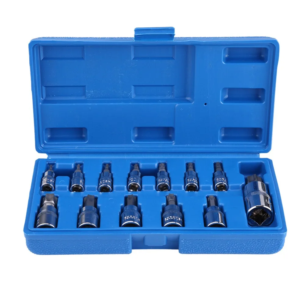 13 Pcs/set Drive Torx Star Bit Socket Torx Star Bit Socket Set 1/2inch 3/8inch 1/4inch Drive
13 Pcs/set Drive Torx Star Bit Socket Torx Star Bit Socket Set 1/2inch 3/8inch 1/4inch Drive