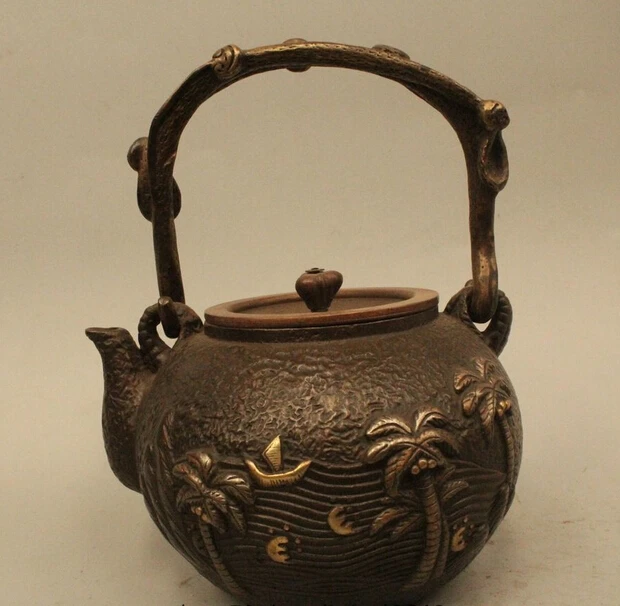 wholesale factory 8"Archaic Japan Japanese Iron Lucky coconut palm Kettle Wine Tea Pot
wholesale factory 8"Archaic Japan Japanese Iron Lucky coconut palm Kettle Wine Tea Pot