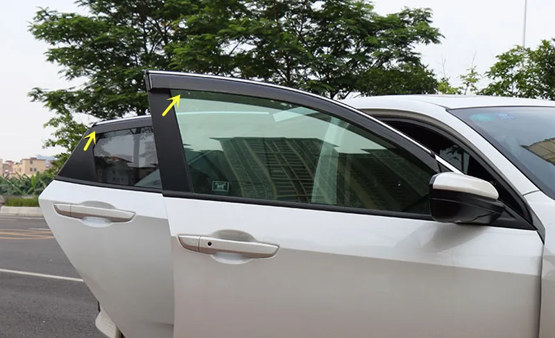 For Honda Civic 10th Gen 4dr Sedan 2016-2018 Window Visor Vent Sun Rain Guard Shield 4pcs car Styling Accessories
For Honda Civic 10th Gen 4dr Sedan 2016-2018 Window Visor Vent Sun Rain Guard Shield 4pcs car Styling Accessories