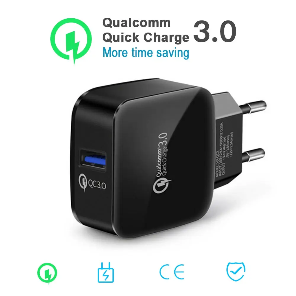 3A Quick Charge QC 3.0 Fast Charging USB Mobile Phone Charger for Samsung Xiaomi Huawe iphone x US EU Plug Adapte
3A Quick Charge QC 3.0 Fast Charging USB Mobile Phone Charger for Samsung Xiaomi Huawe iphone x US EU Plug Adapte