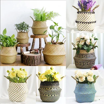 Handmade Bamboo Storage Baskets Nordic Foldable Laundry Straw Wicker Rattan Seagrass Belly Garden Flower Pot Planter Basket
Handmade Bamboo Storage Baskets Nordic Foldable Laundry Straw Wicker Rattan Seagrass Belly Garden Flower Pot Planter Basket