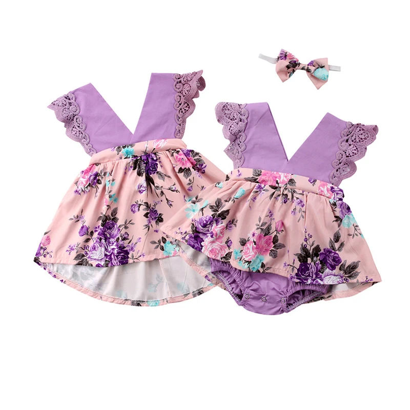 Sister Family Matching Sets Cute Lovely Summer Dress Sleeveless Lace Floral Print Dress Litter Sister Romper Dress With Headband
Sister Family Matching Sets Cute Lovely Summer Dress Sleeveless Lace Floral Print Dress Litter Sister Romper Dress With Headband