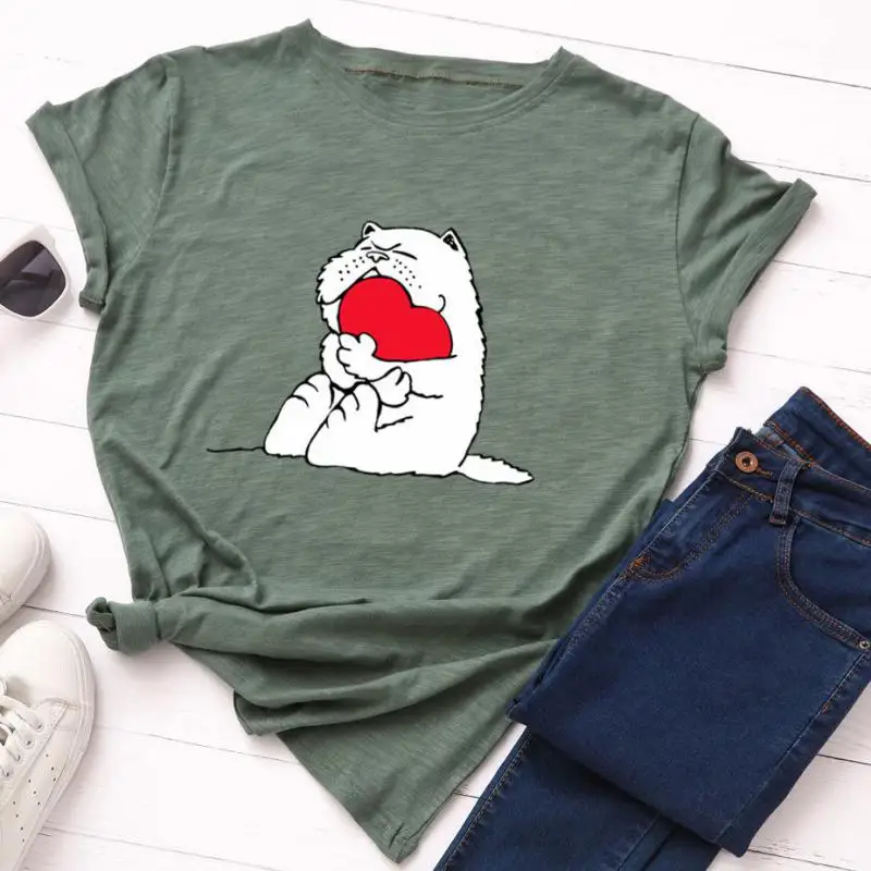 Plus Size S-5XL New Lovelorn Dog Print T Shirt Women 100% Cotton Short Sleeve Summer T-shirt Tops Casual Tees
Plus Size S-5XL New Lovelorn Dog Print T Shirt Women 100% Cotton Short Sleeve Summer T-shirt Tops Casual Tees