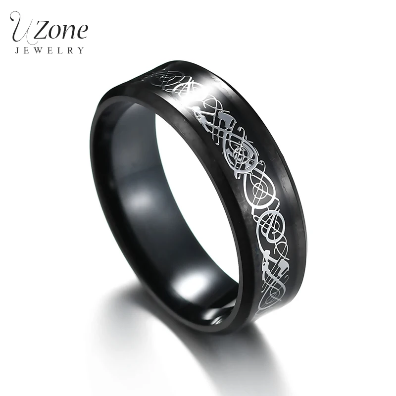 UZONE 8mm Titanium Steel Dragon Rings Chain Ring Black And Silver Man's Gifts Wedding Band Jewelry Size 6-12
UZONE 8mm Titanium Steel Dragon Rings Chain Ring Black And Silver Man's Gifts Wedding Band Jewelry Size 6-12