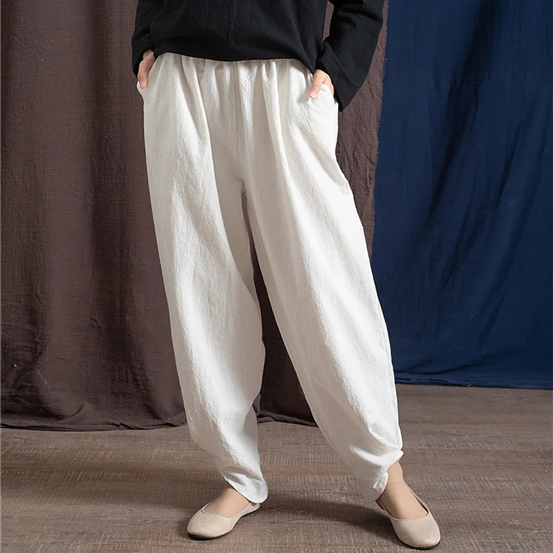 SCUWLINEN 2019 Women Pants Vintage Solid Elastic Waist All-match Linen Pants Casual Loose Harem Pant for Women P083
SCUWLINEN 2019 Women Pants Vintage Solid Elastic Waist All-match Linen Pants Casual Loose Harem Pant for Women P083
