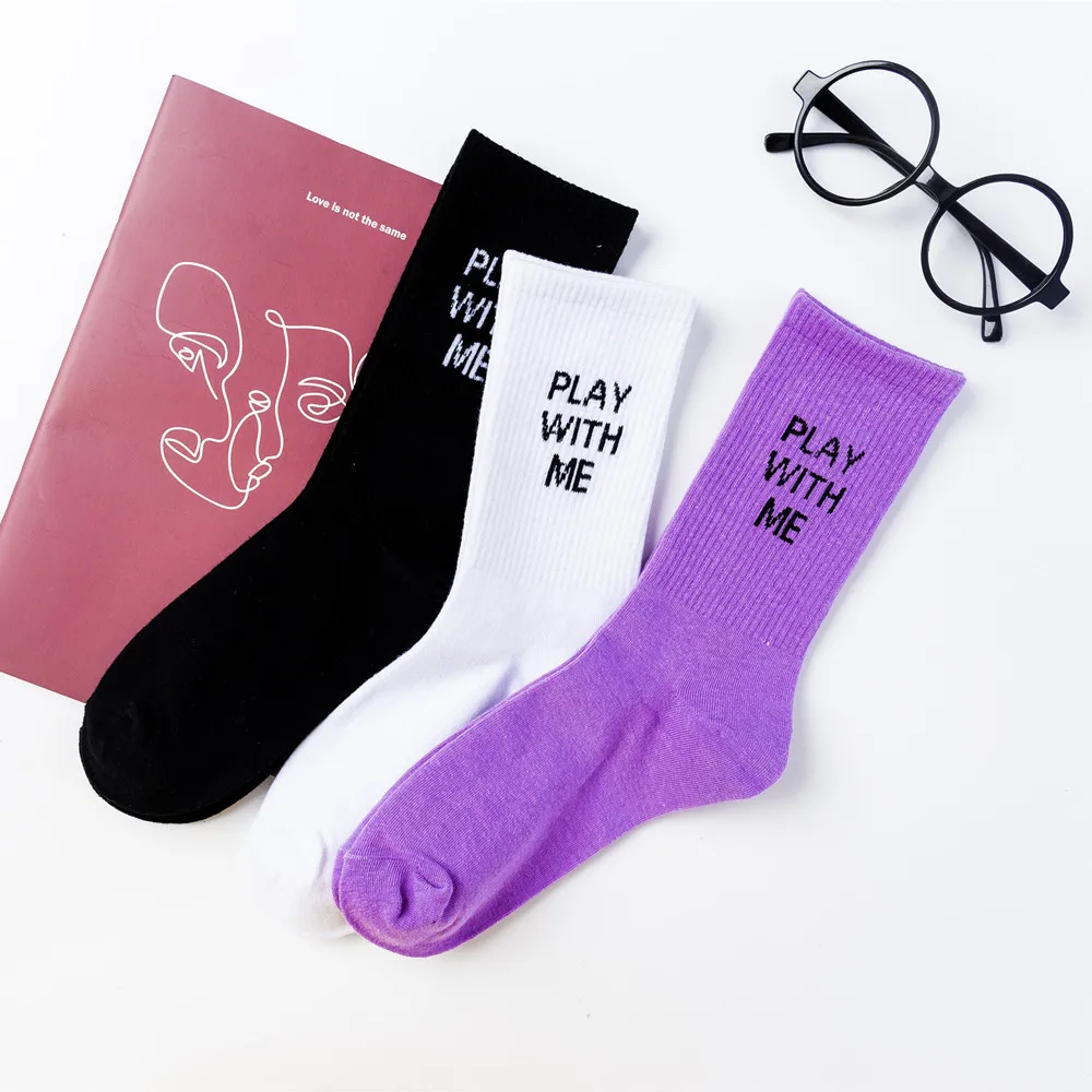 Women's Middle Socks College Style English Letters for Men and Women Couple Socks Purple Trend Cotton Socks
Women's Middle Socks College Style English Letters for Men and Women Couple Socks Purple Trend Cotton Socks
