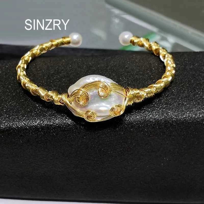SINZRY NEW handmade winding natural freshwater pearl baroque stylish creative cuff bangles for women
SINZRY NEW handmade winding natural freshwater pearl baroque stylish creative cuff bangles for women
