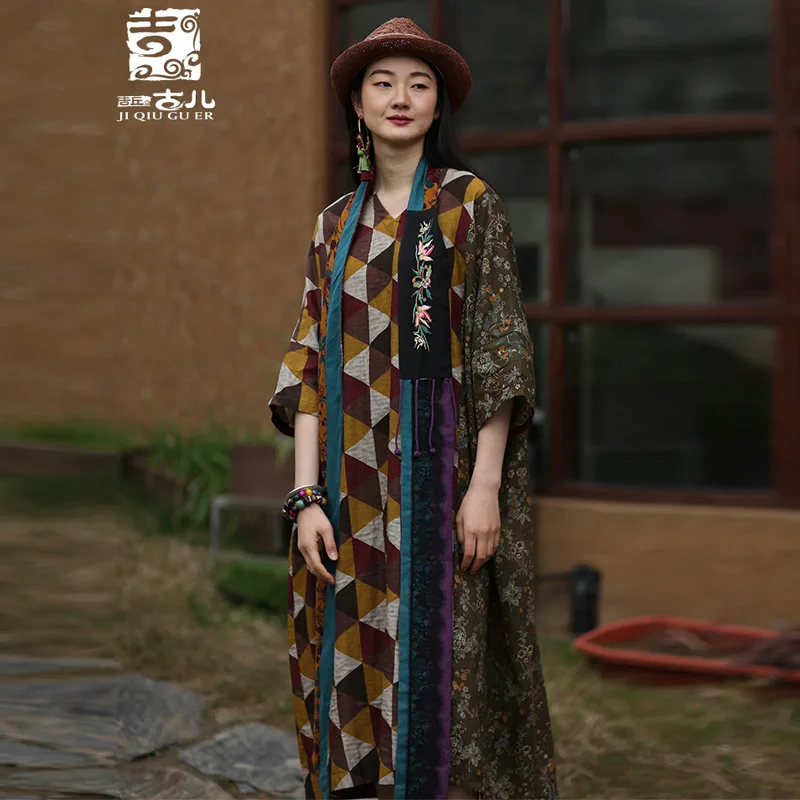Jiqiuguer Original Women's Geometric Print Patchwork Loose Thin Show Seven-Sleeve Pollover Cotton V-Neck Long Dress G191Y029
Jiqiuguer Original Women's Geometric Print Patchwork Loose Thin Show Seven-Sleeve Pollover Cotton V-Neck Long Dress G191Y029