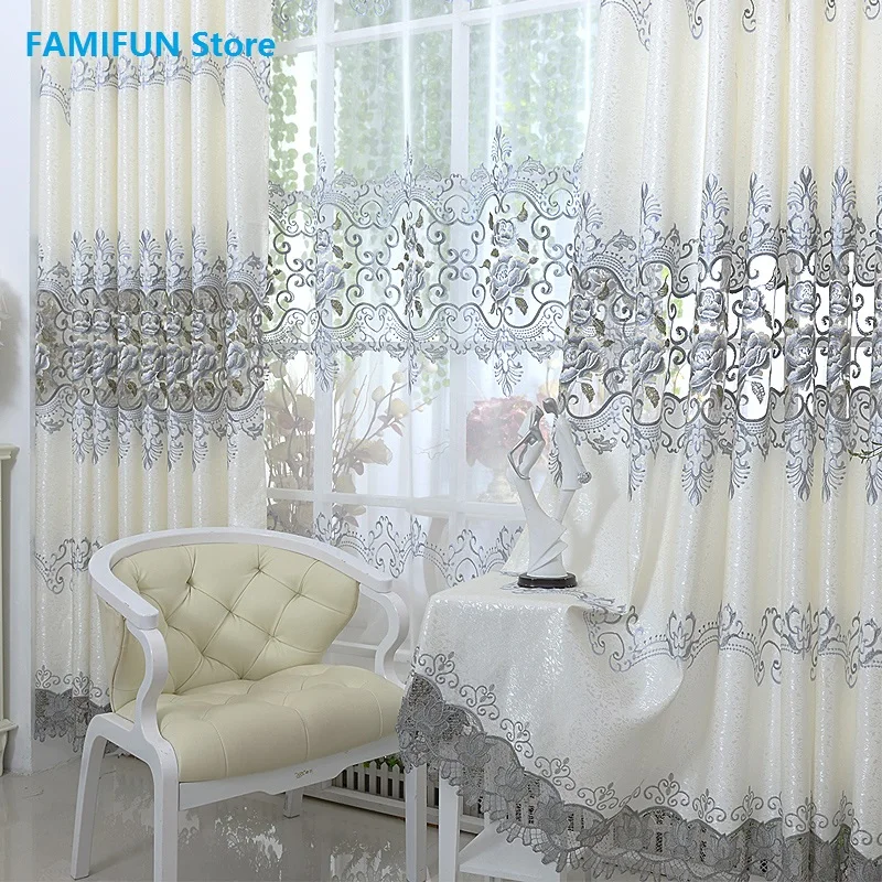 New Luxury Europe Embroidered Tulle Window Curtains For living Room Bedroom Blackout Curtains Window Treatment Drapes Home Decor
New Luxury Europe Embroidered Tulle Window Curtains For living Room Bedroom Blackout Curtains Window Treatment Drapes Home Decor